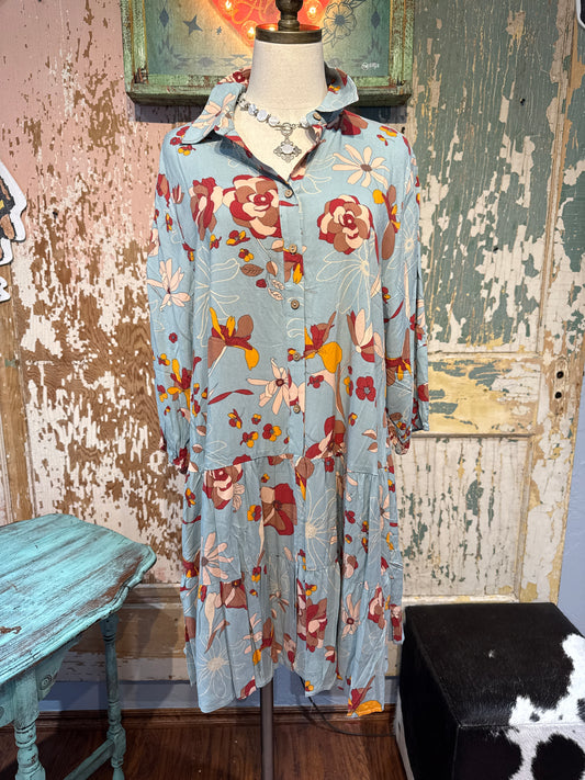 Light Blue Floral Dress