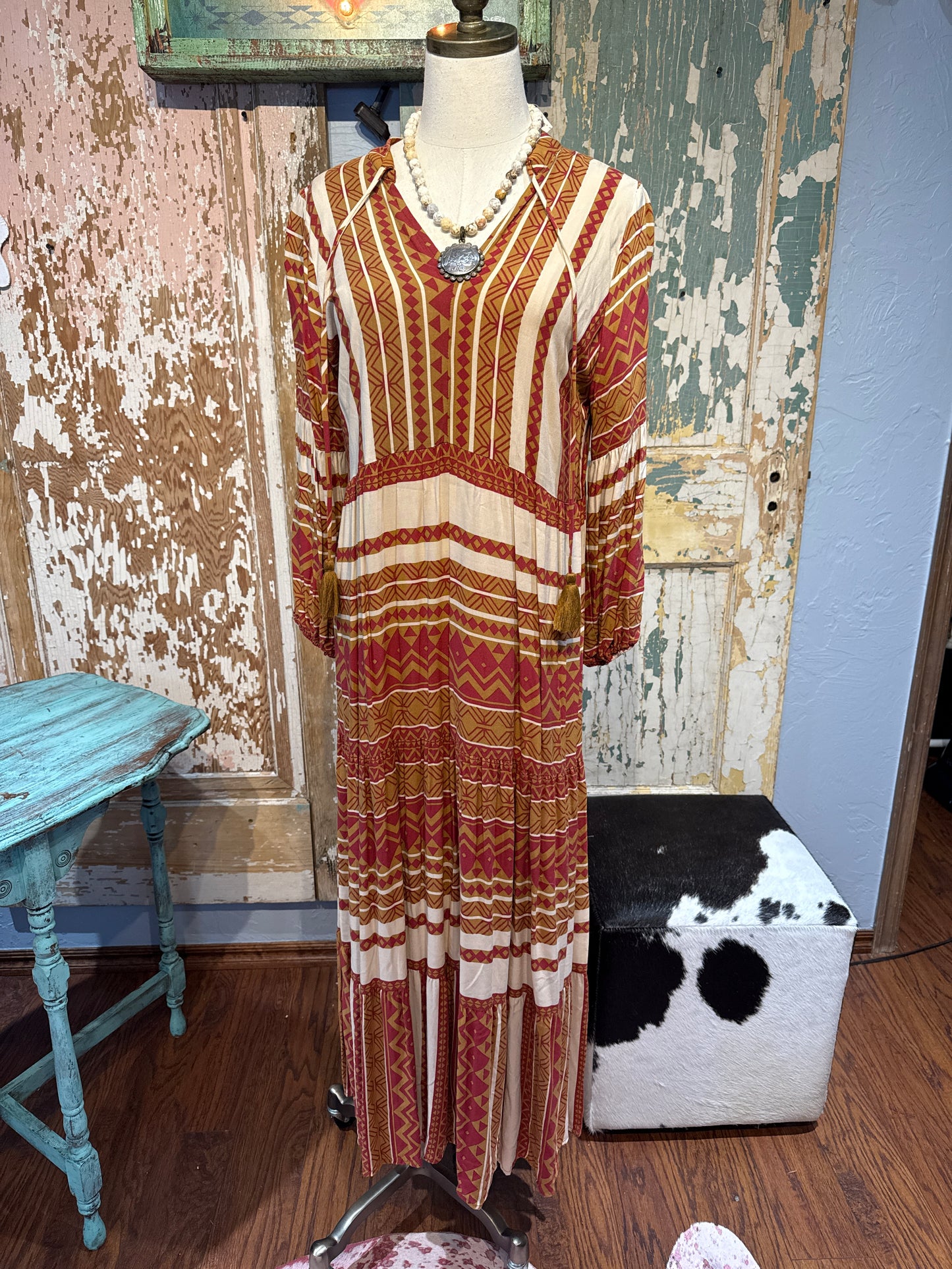 Red and Tan Dress