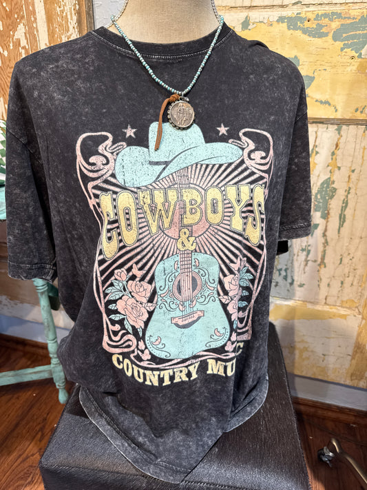Cowboys and Country Music Mineral Washed Tee