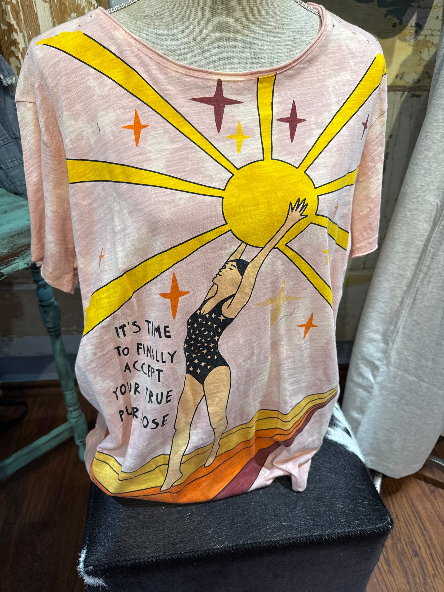 Jaded Gypsy Purpose Distressed Tee