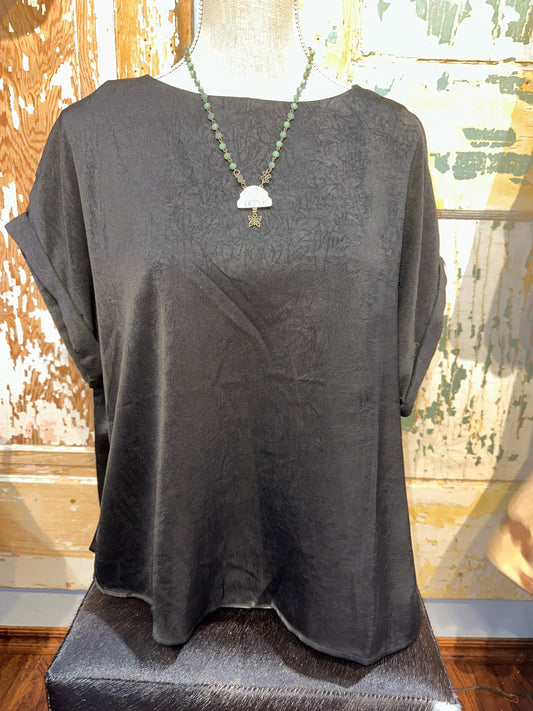 Black Silky Dress Shirt