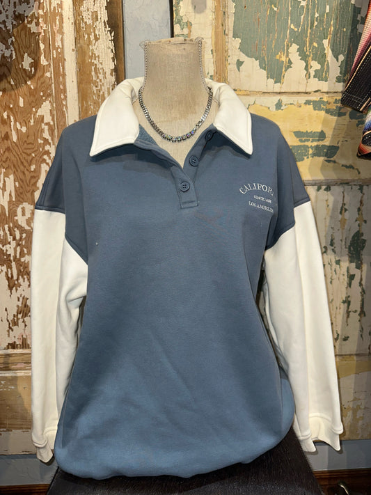 Blue & White California Sweatshirt