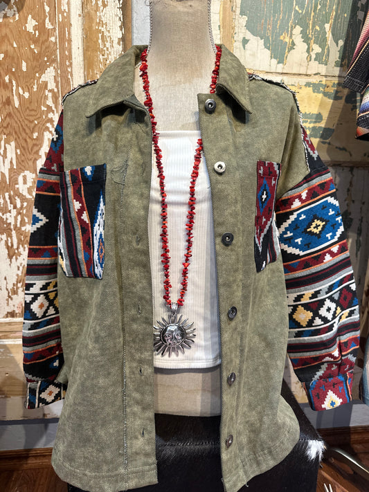 Olive Aztec Jacket