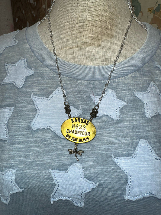 Kansas 1949 Chauffeur Badge Necklace