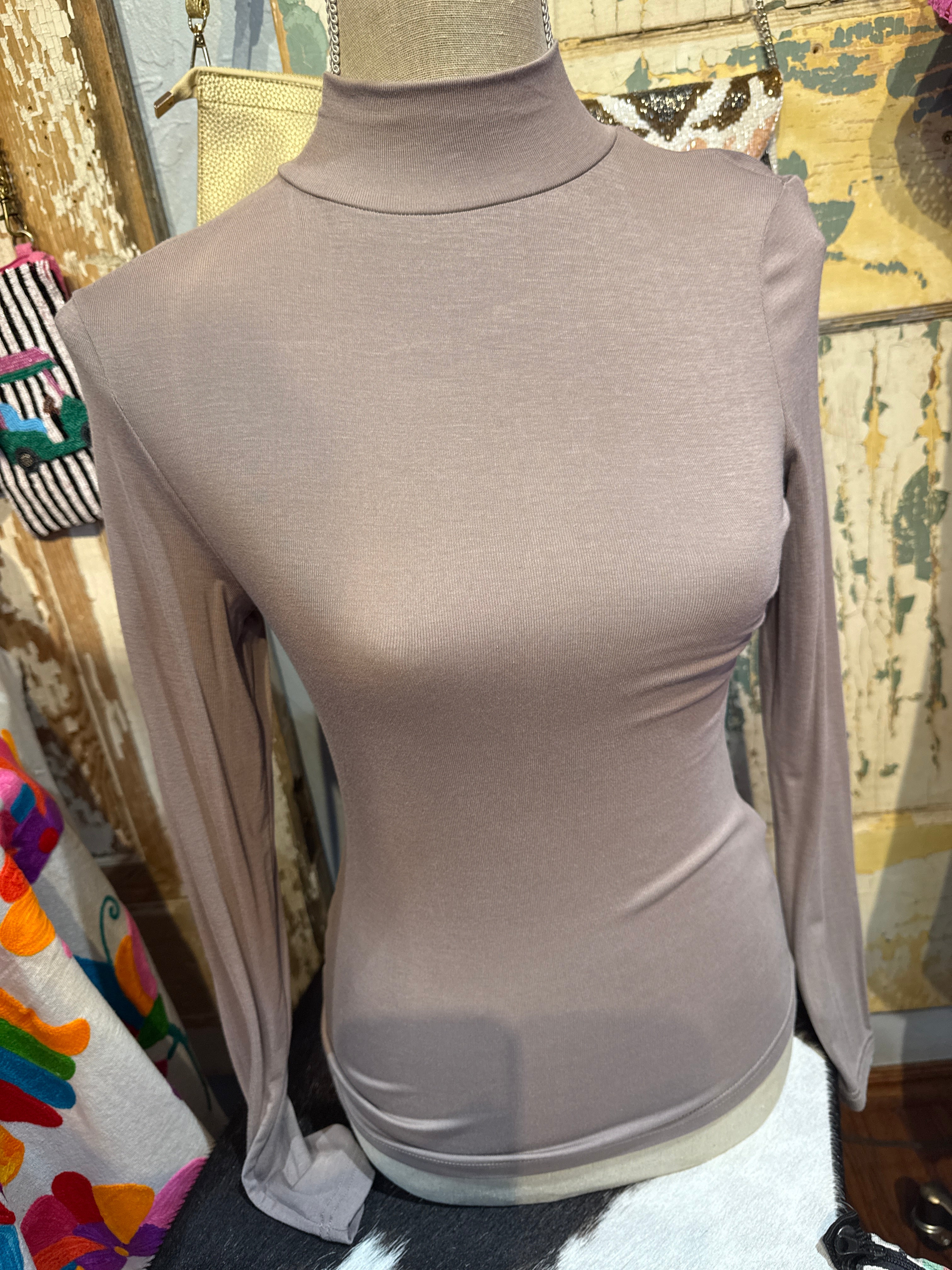 Long Sleeve Mock Neck Layering Top – Vintage Gypsy Boutique