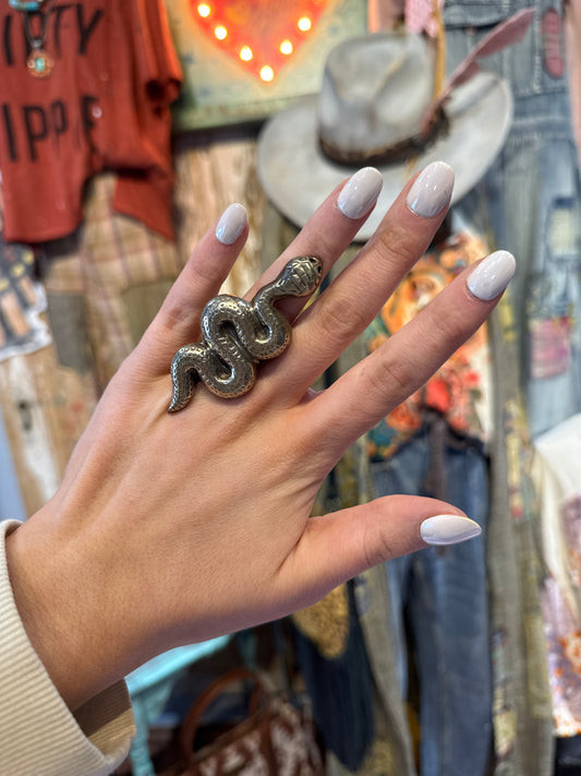 Tibetan Silver Snake Ring