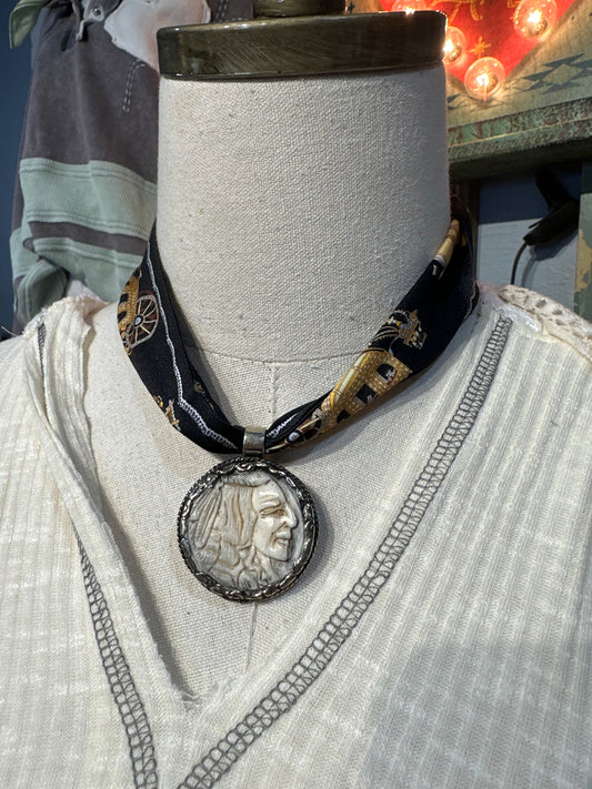 Tibetan Bone Chief/Buffalo Pendant