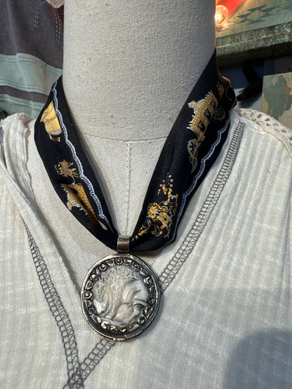 Tibetan Bone Chief/Buffalo Pendant