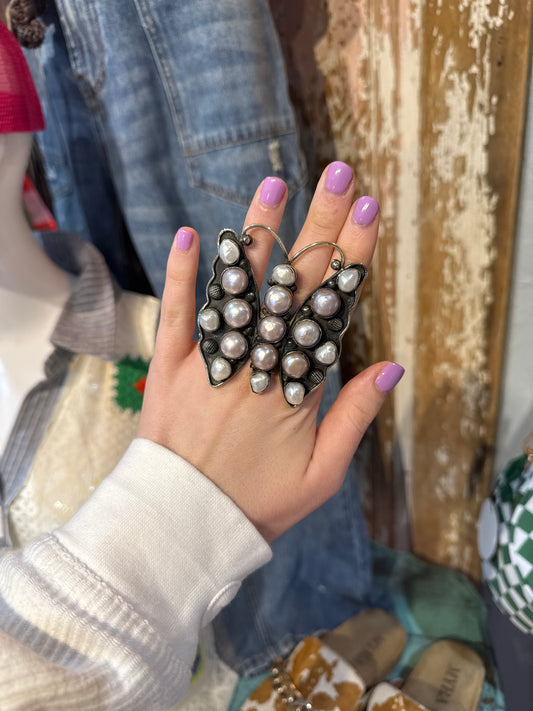 Pearl Butterfly Ring
