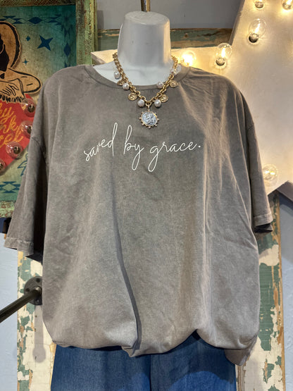 Saved By Grace Light Washed Tee