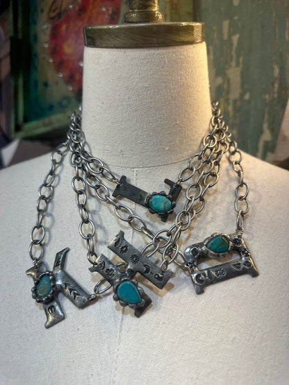 Art By Amy Turquoise Initial Necklaces