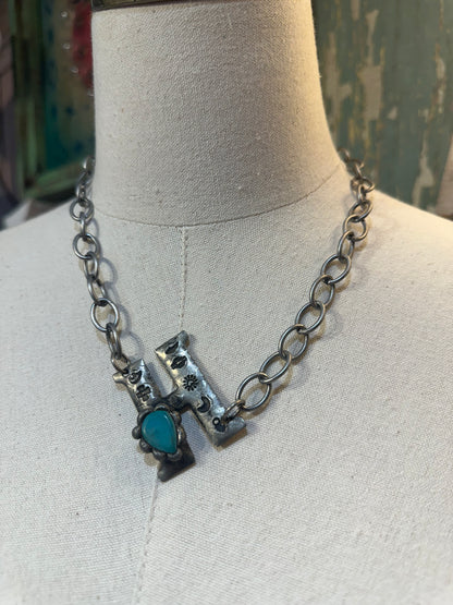 Art By Amy Turquoise Initial Necklaces