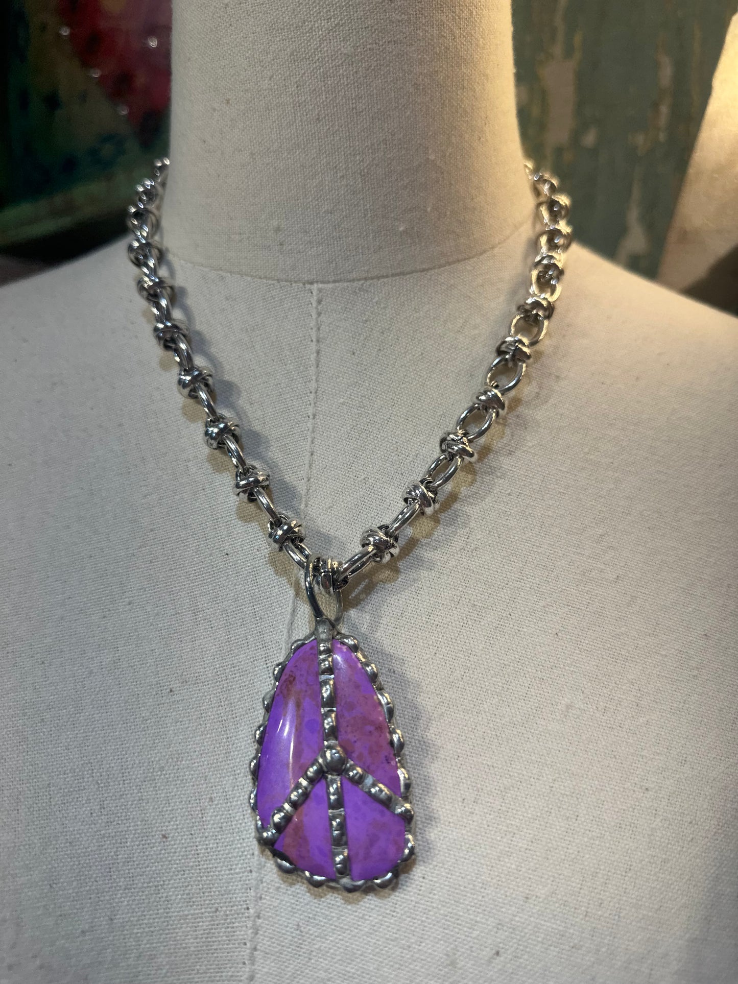 Inspired Stone Peace Sign Necklaces