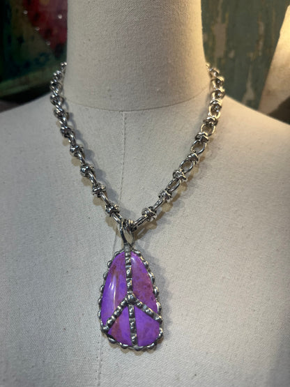 Inspired Stone Peace Sign Necklaces