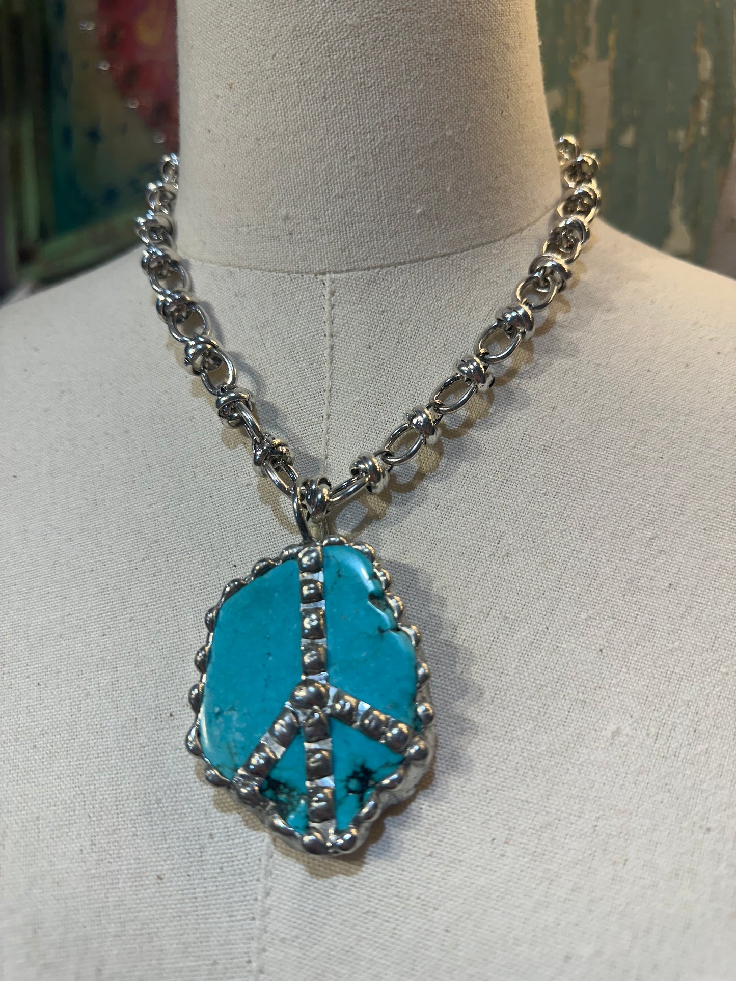 Inspired Stone Peace Sign Necklaces