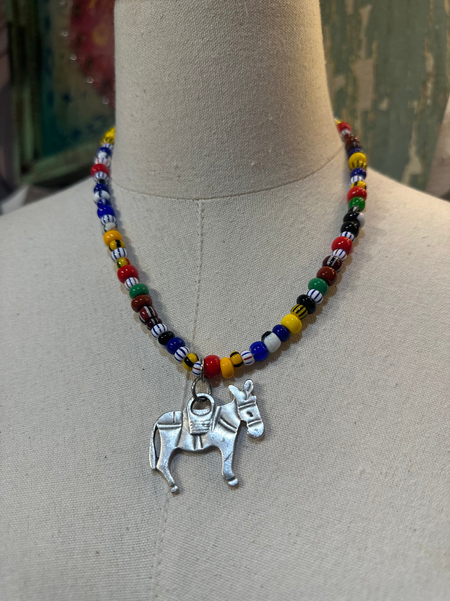 Colorful Bead Donkey Necklace
