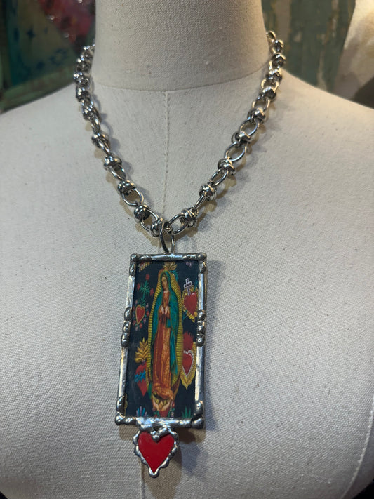 Lady of Guadalupe Heart Necklace