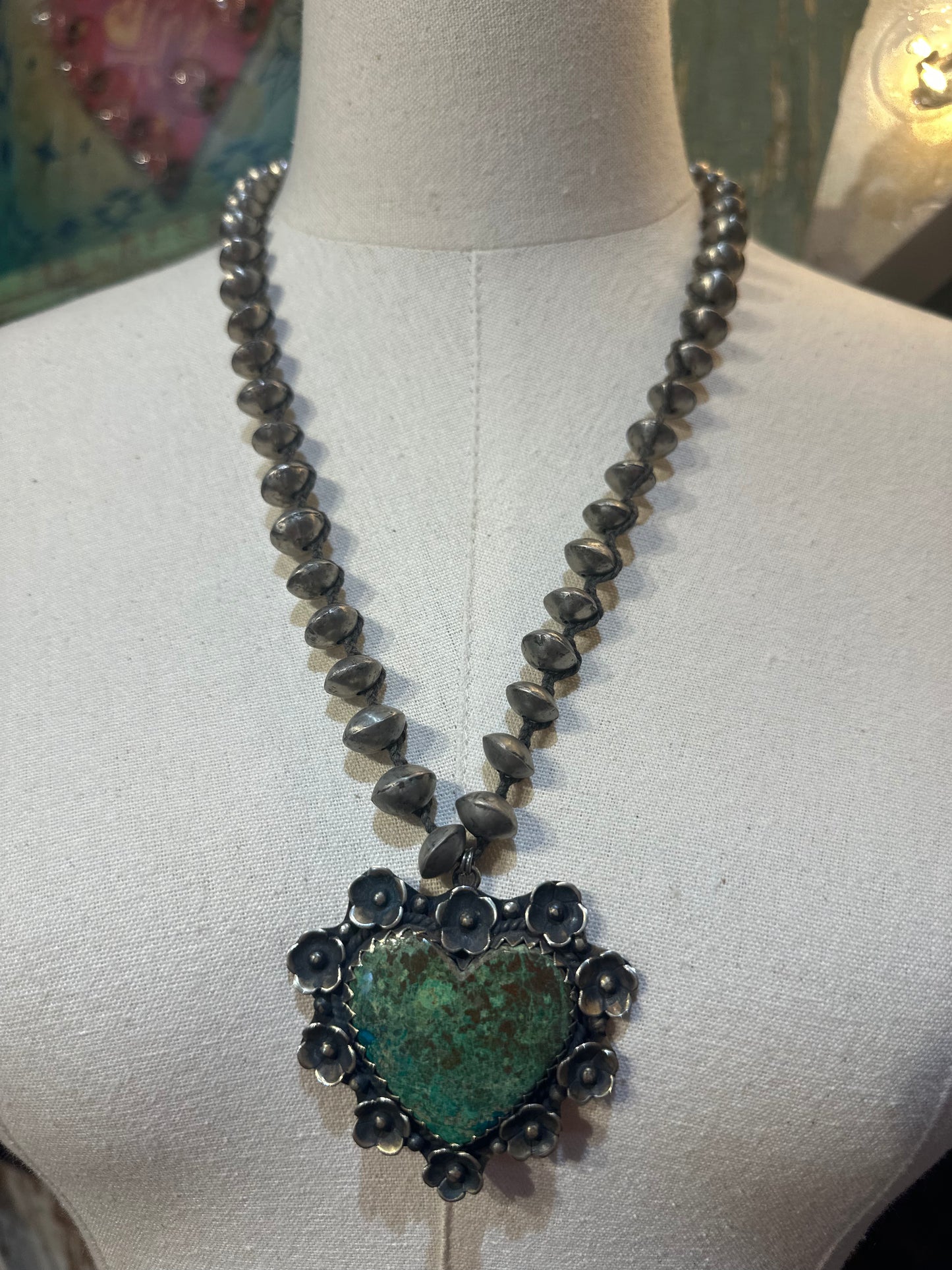 Tibetan Turquoise Heart Necklace