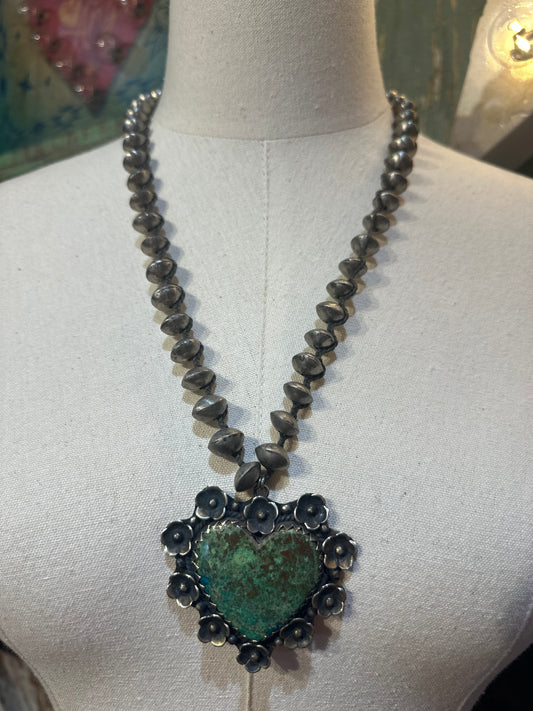 Tibetan Turquoise Heart Necklace