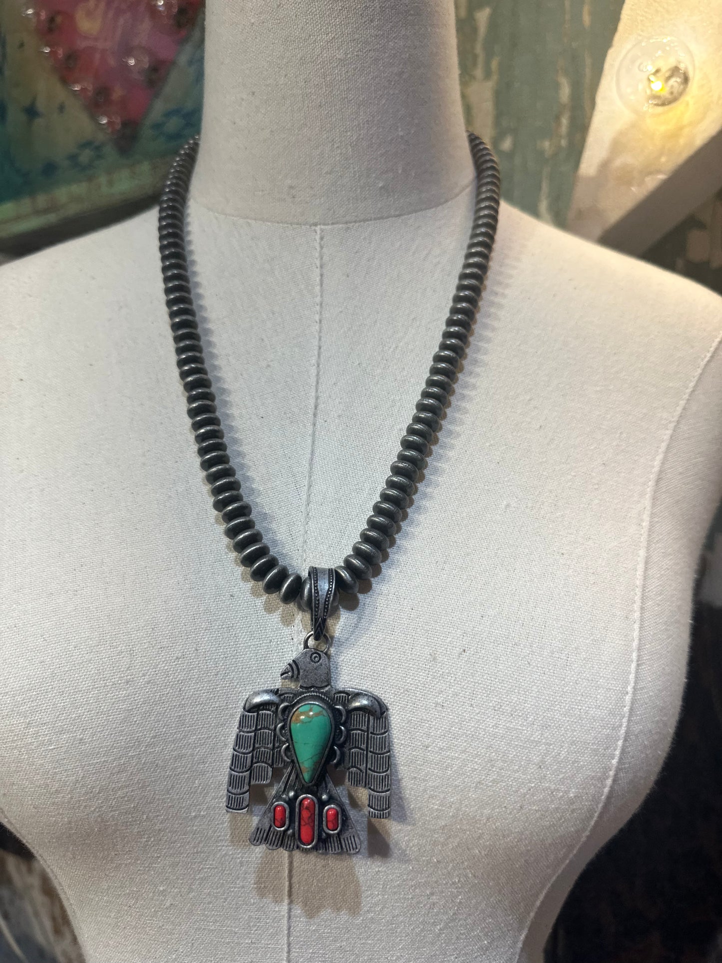 Inspired Silver Thunderbird Necklace