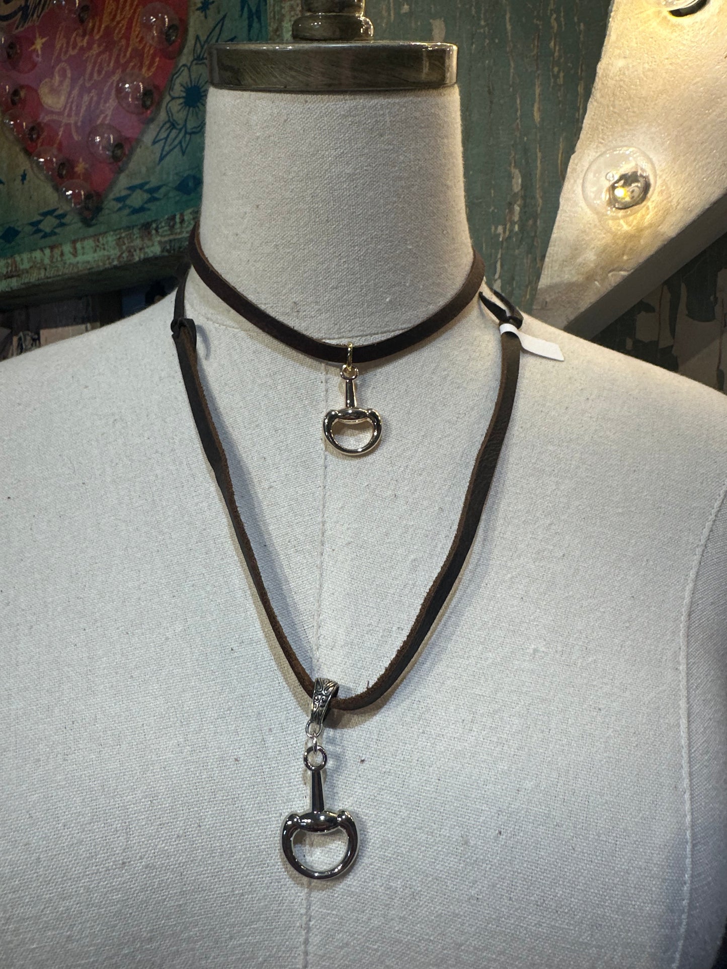 Adjustable Leather Horse Bit Choker