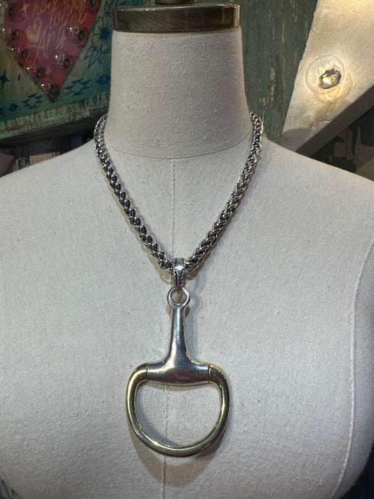 Large Mixed Metal Horse Bit Necklace
