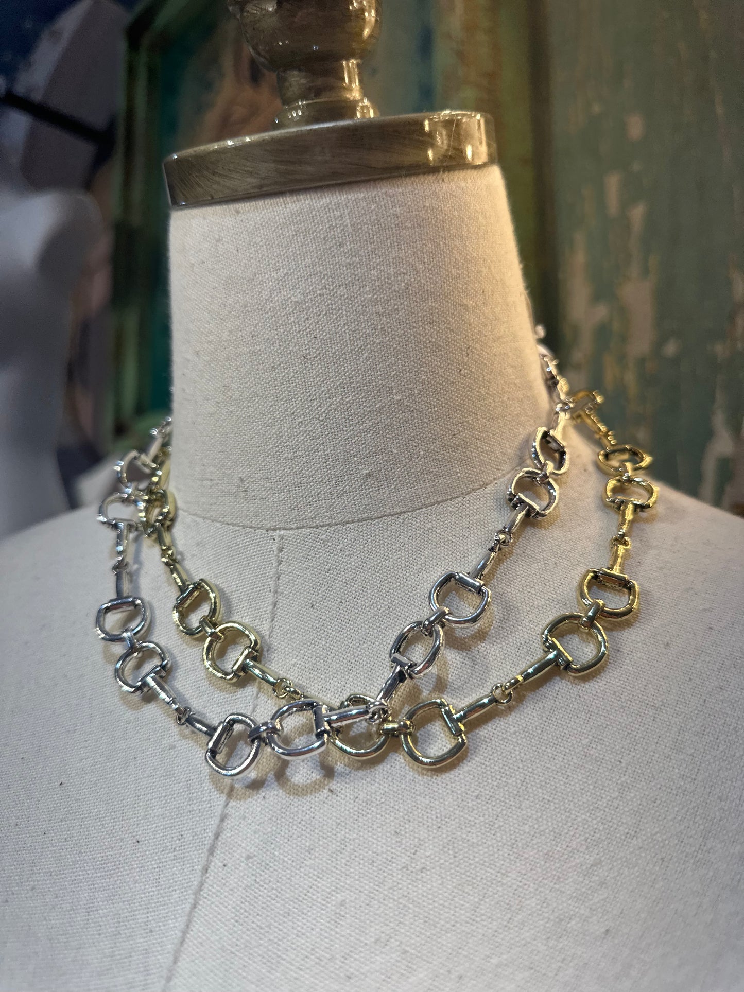 Inspired Metal Horse Bit Layering Necklace