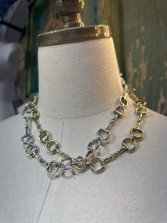 Inspired Metal Horse Bit Layering Necklace