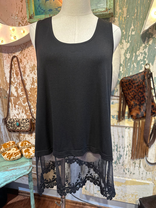 Black Lace Tank Top
