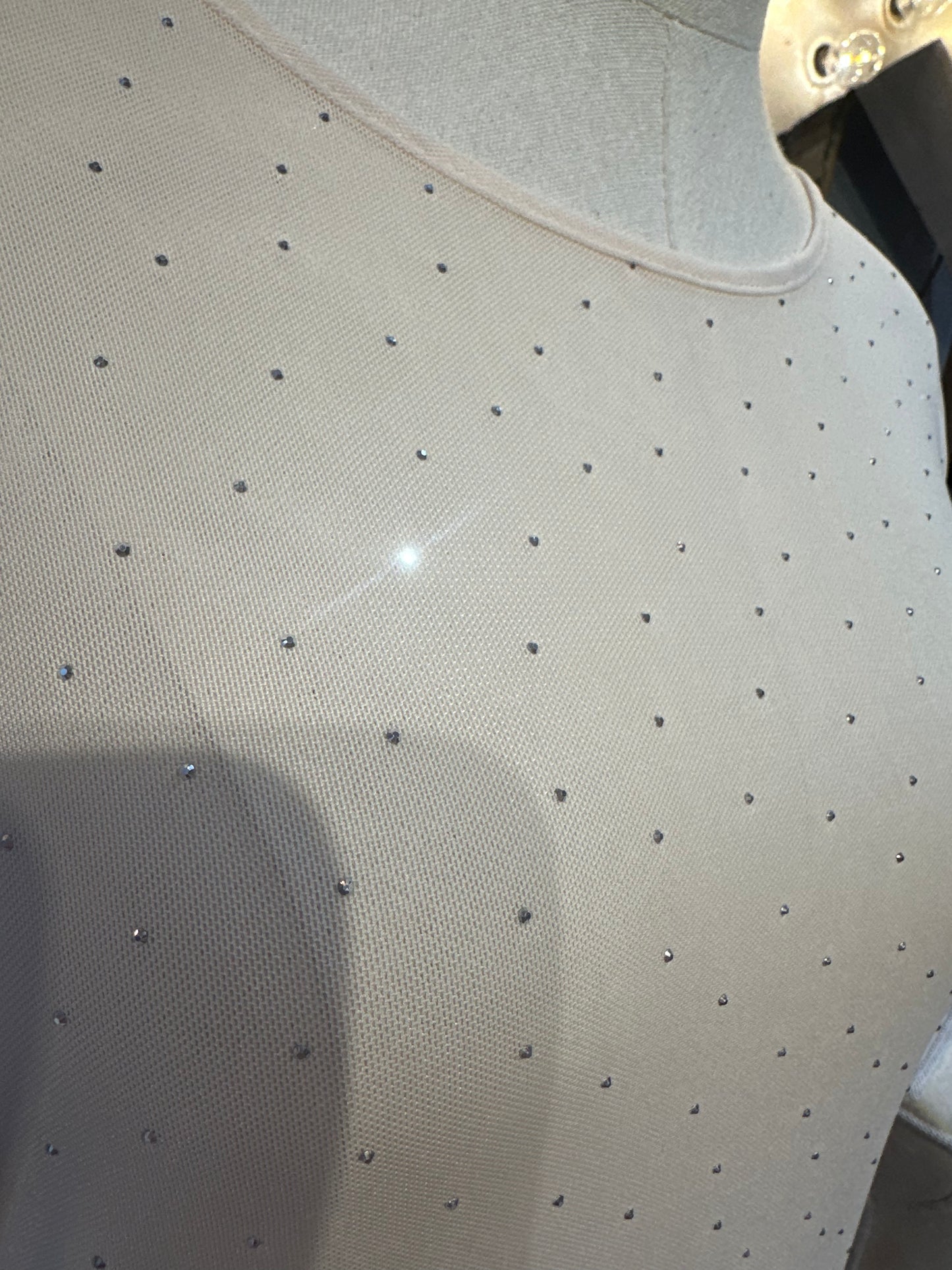 Sparkly White Mesh Top
