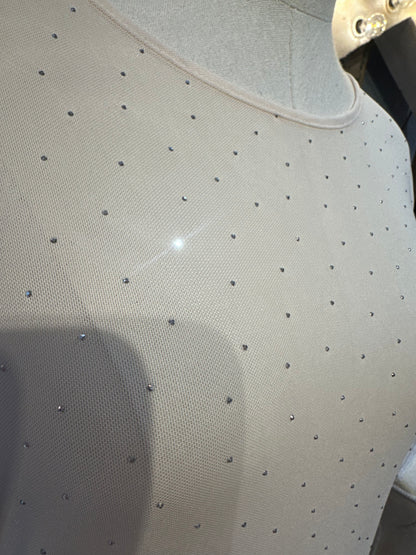 Sparkly White Mesh Top