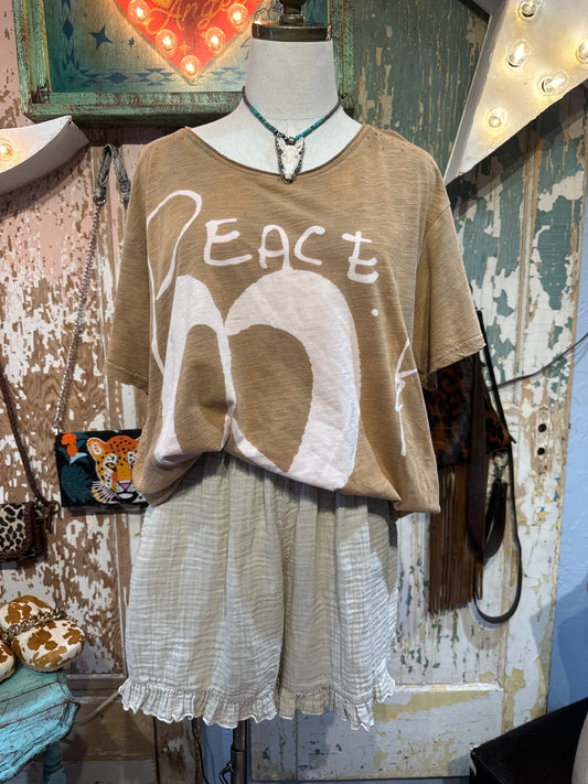 Taupe Gauze Shorts