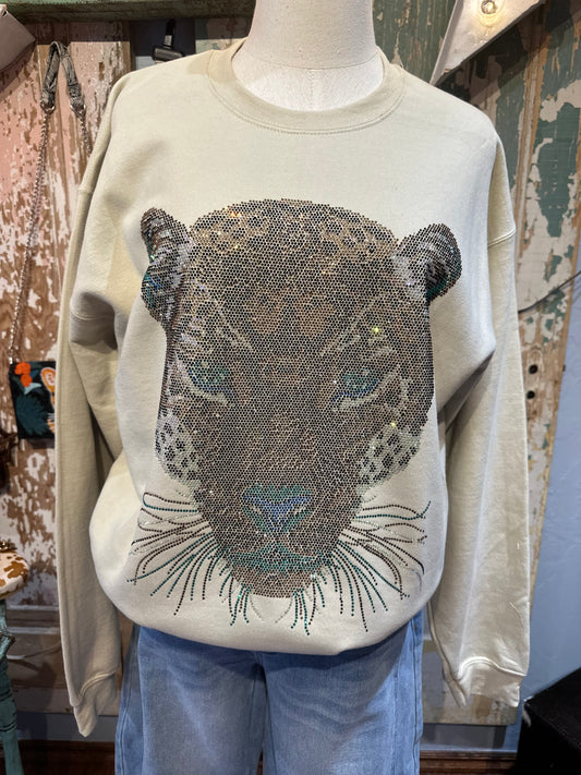 Sandra Ling Cheetah Bling Sweatshirt
