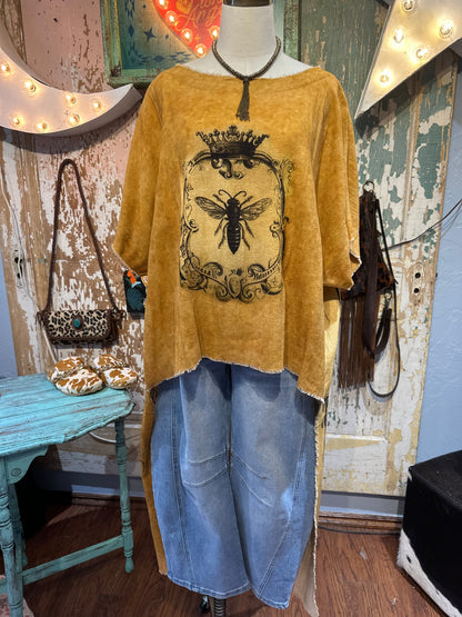 Linen Mustard Queen Bee Duster