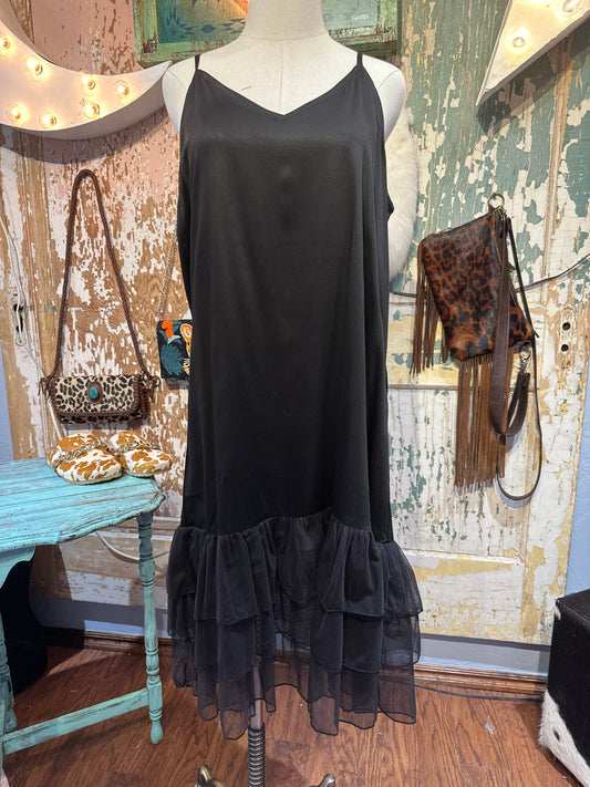 I Love Linen Black Slip Dress