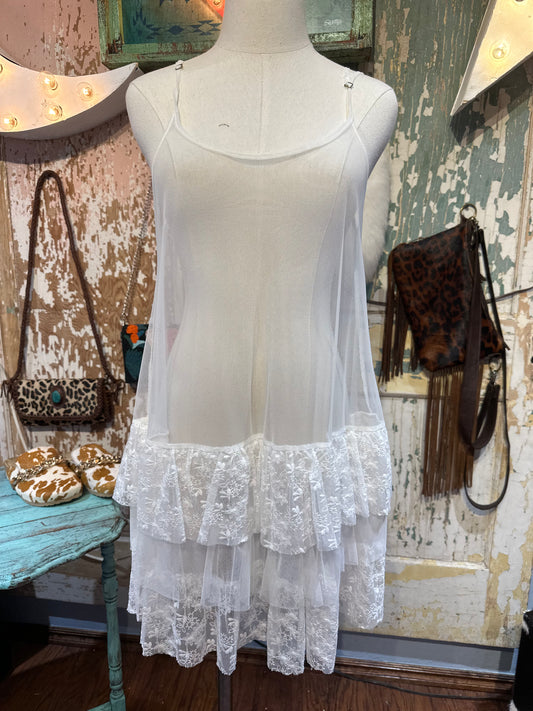 Oli & Hali White Lace Slip