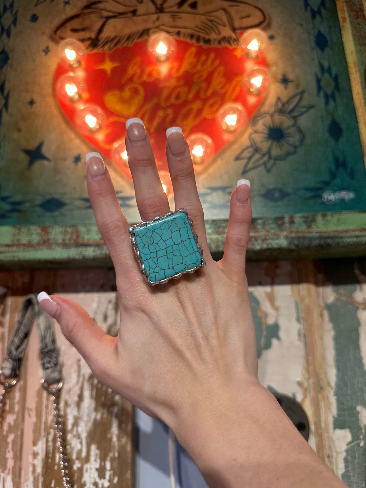 Inspired Turquoise Stretchy Ring