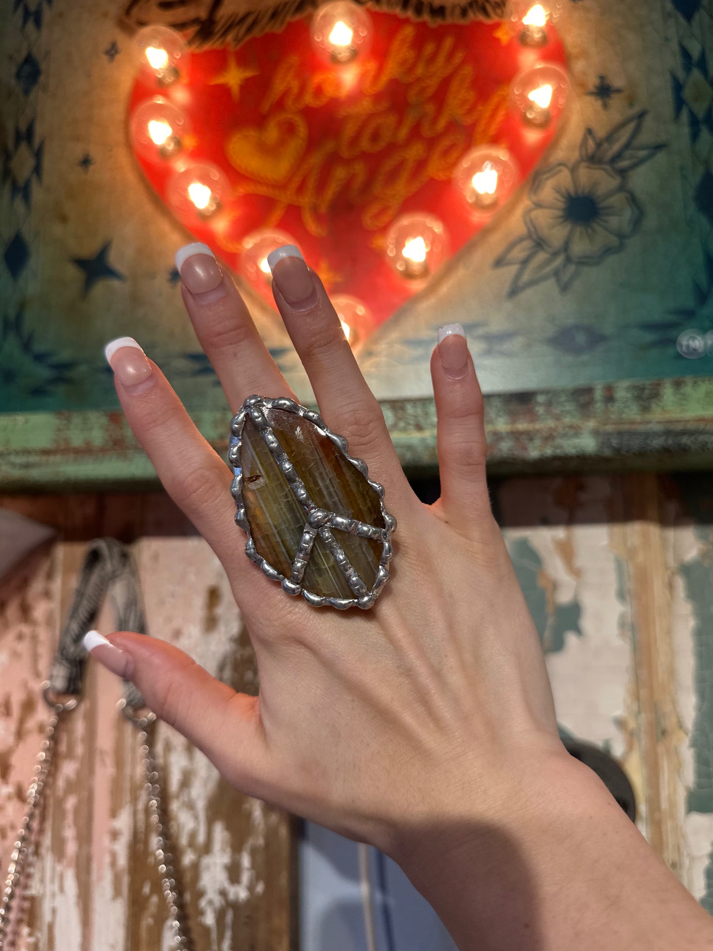 Taupe Stretchy Peace Ring