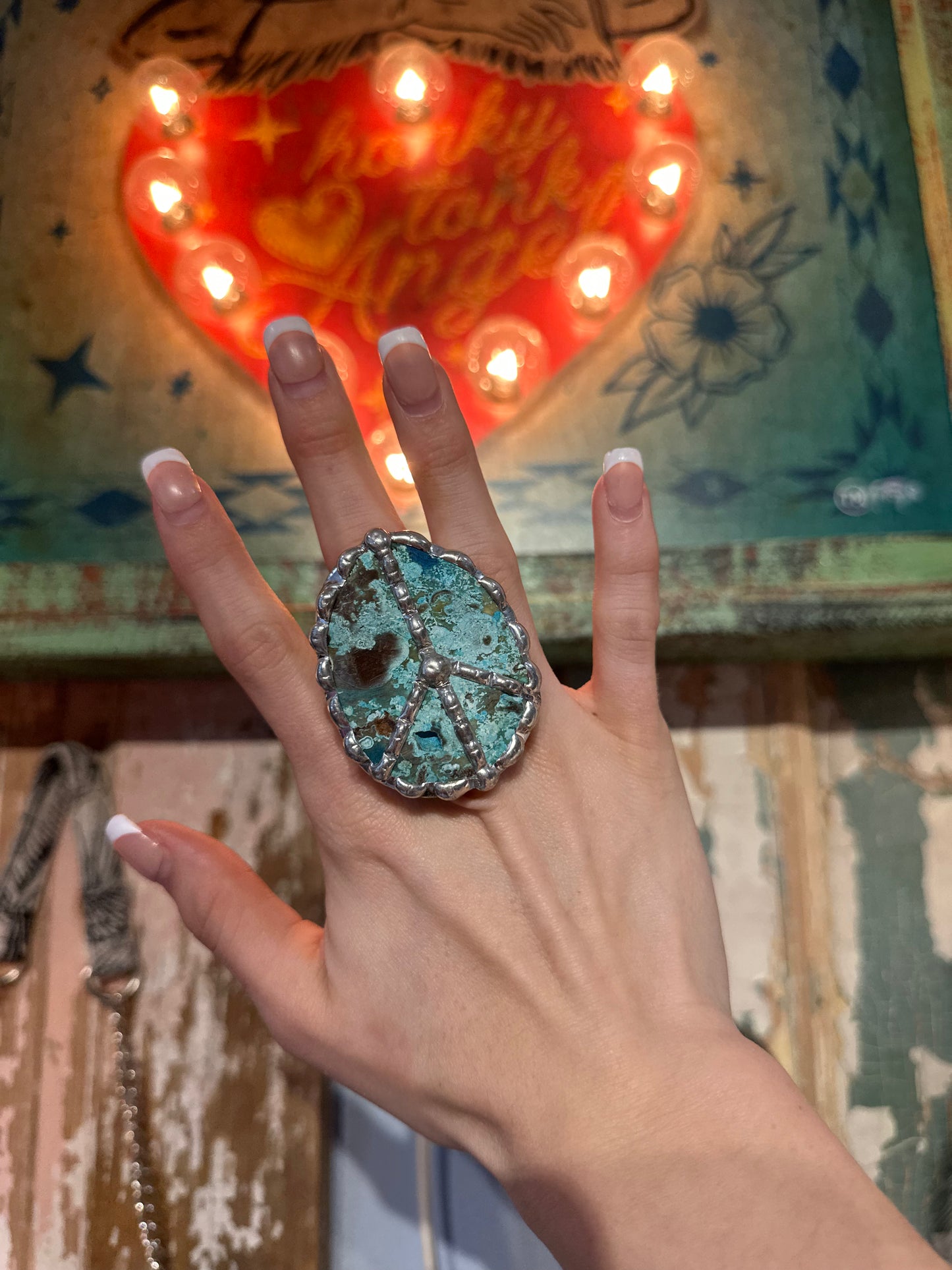 Turquoise Stretchy Peace Ring