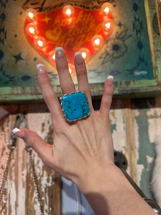 Inspired Turquoise Stretchy Ring
