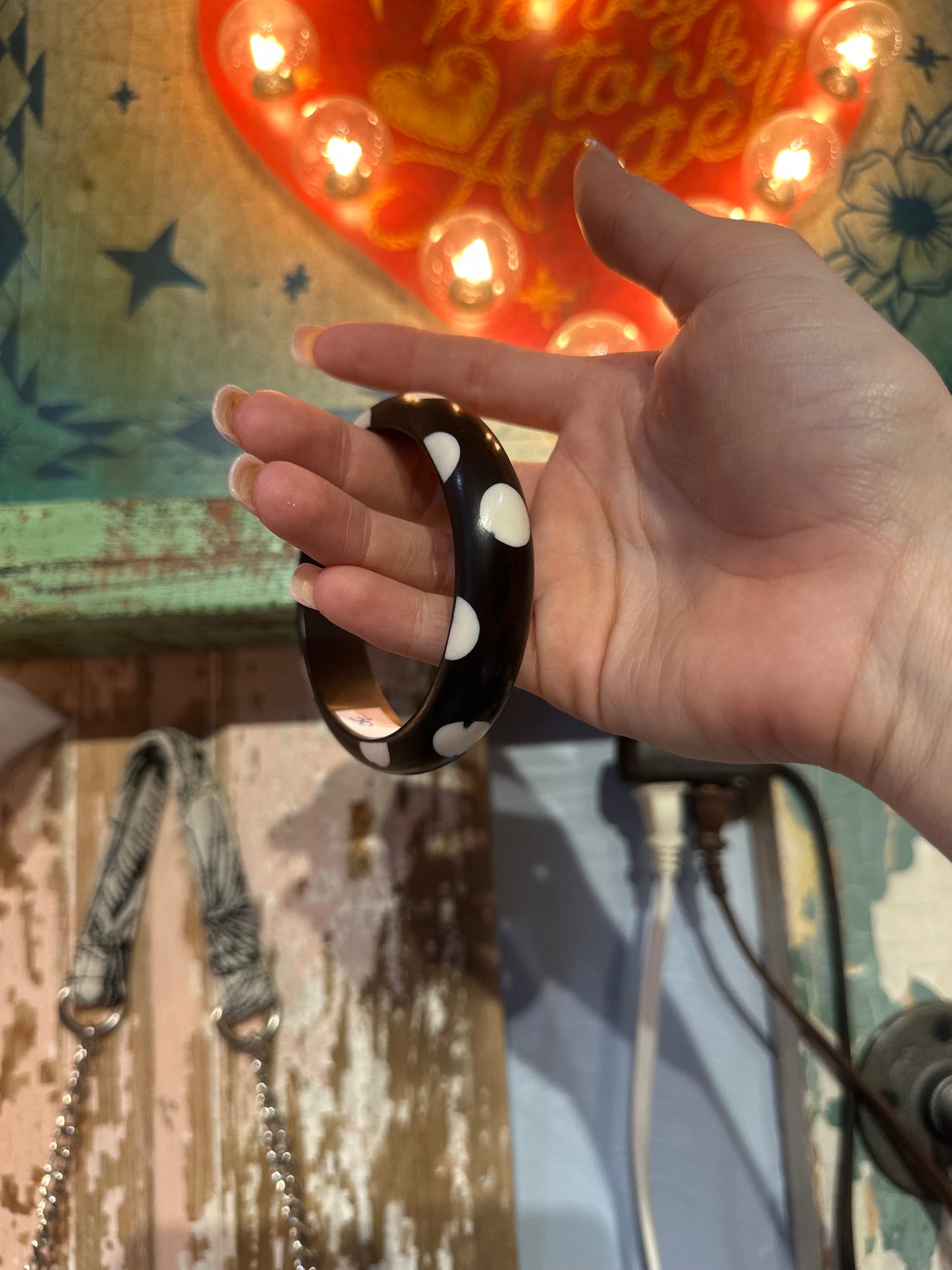 Black & White Polka Dot Bangle