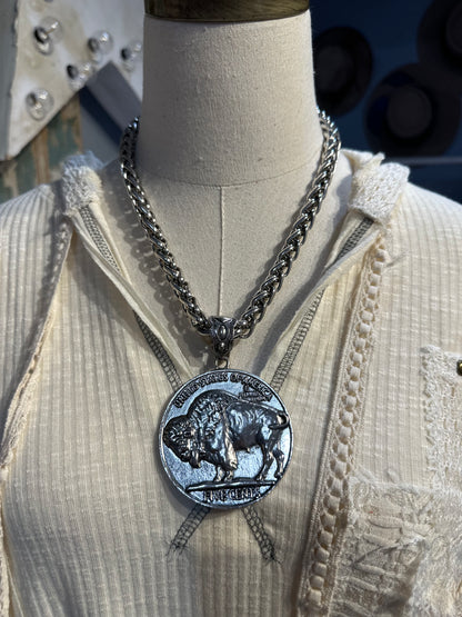Inspired Silver Reversible Coin Neckalce