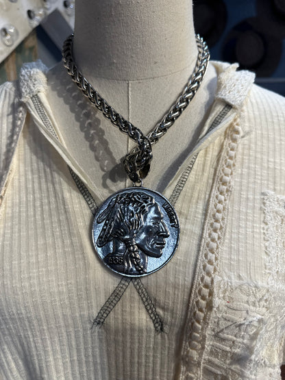 Inspired Silver Reversible Coin Neckalce