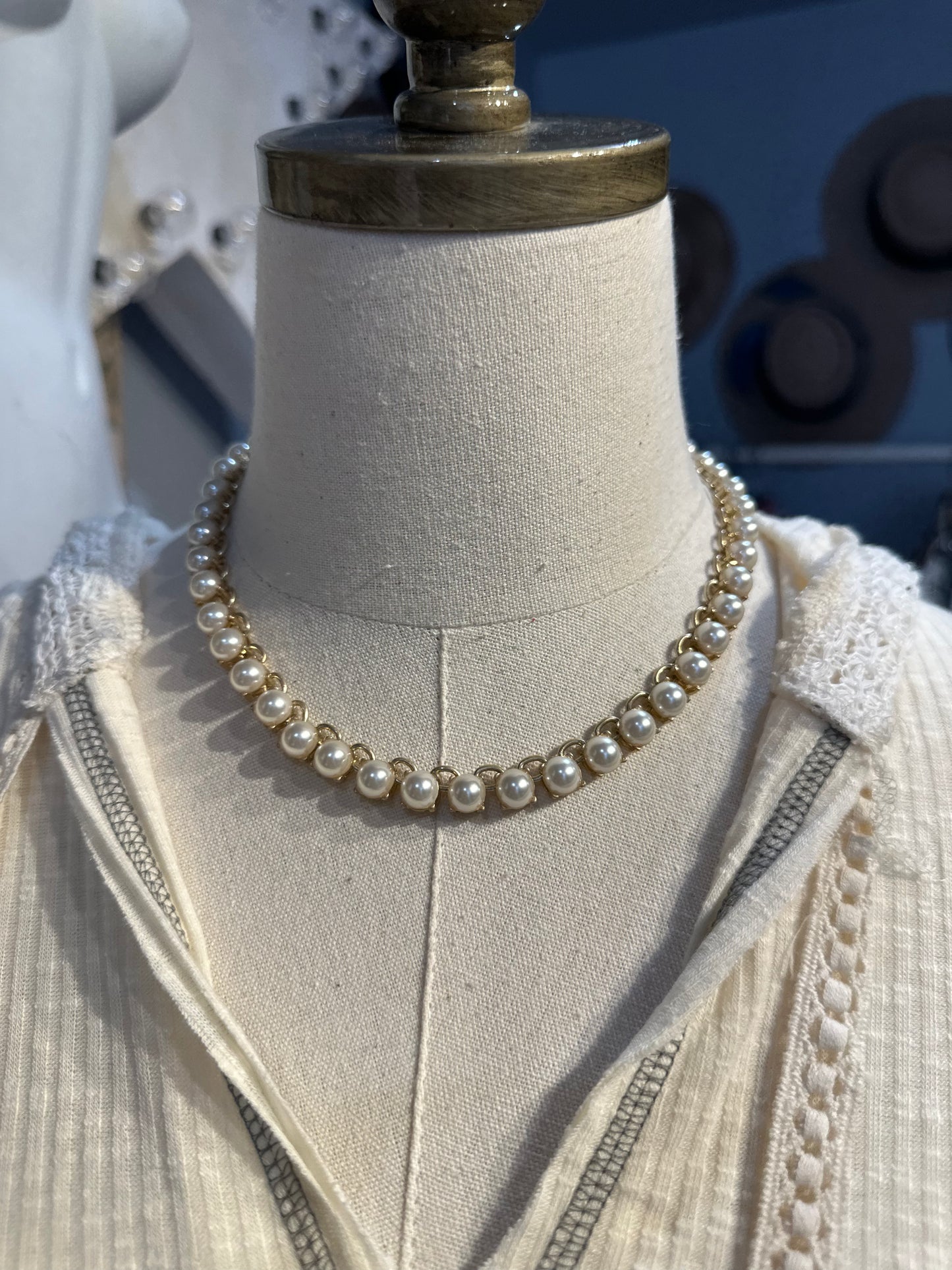 Smaller Inspired Gold & Pearl Layering Necklace
