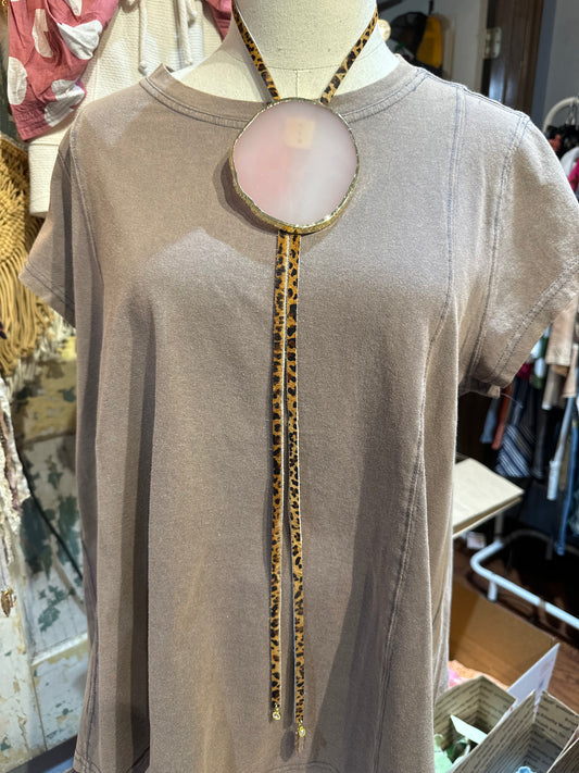 Sandra Ling Pink Geode Adjustable Bolo