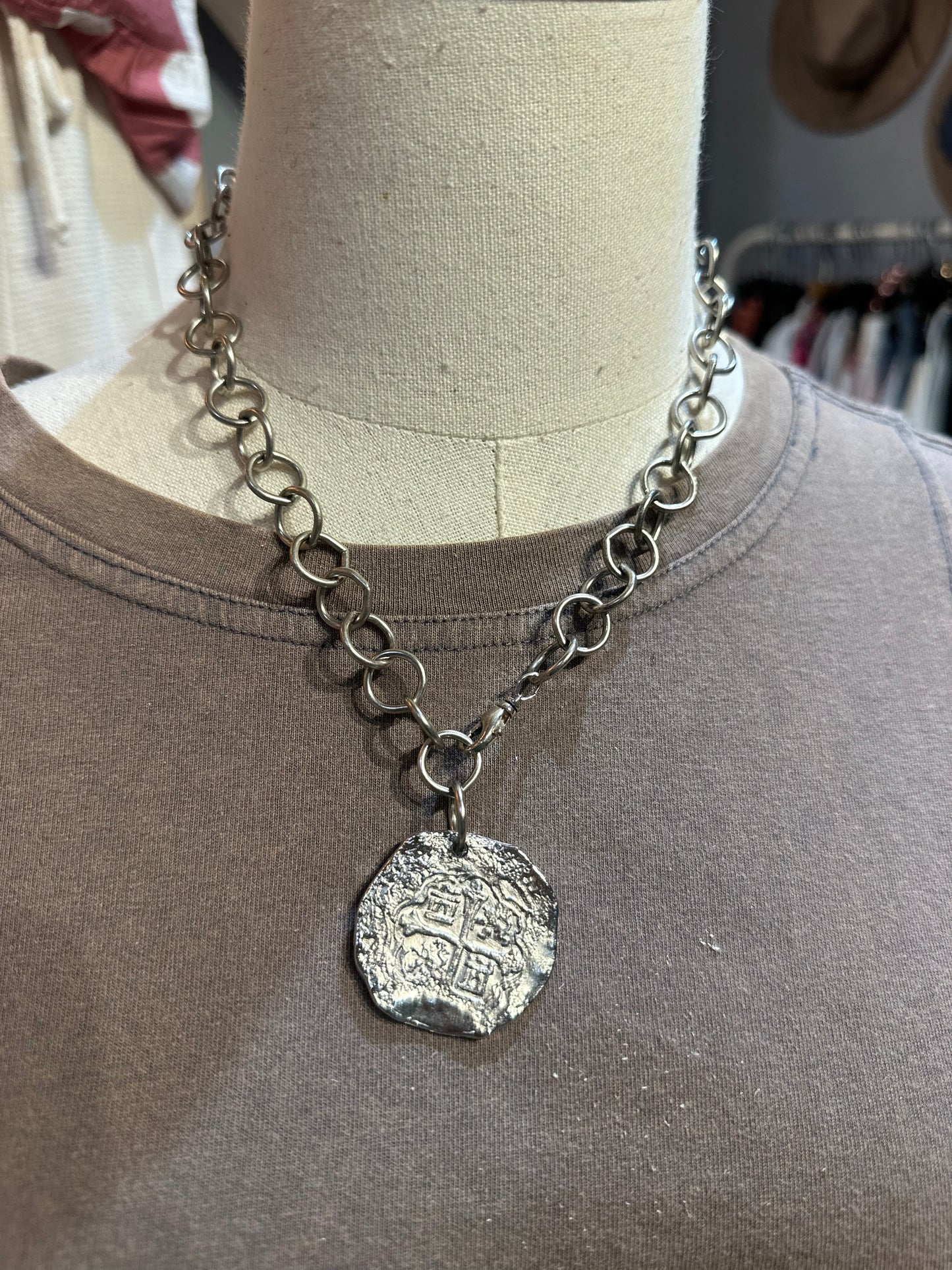 Inspired Silver & Vintage Coin Necklace