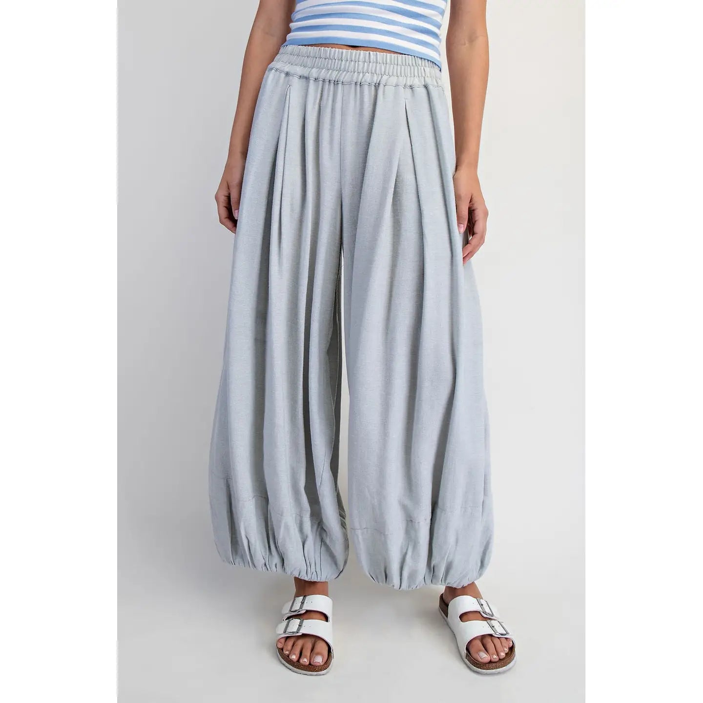 Powder Blue Moonflower Balloon Pants