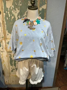 Gold Star Tee Blue