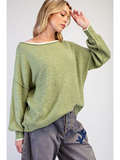 Olive Cozy Pullover Sweater