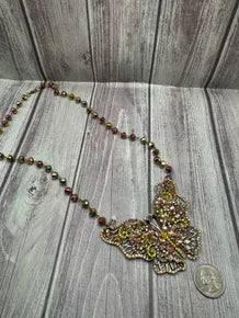 Blinged Out Butterfly Necklace